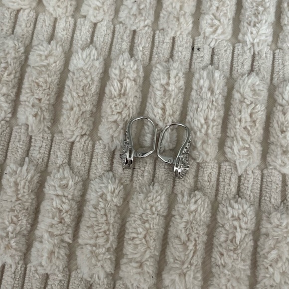 NWT Nearly 1/2 Carat Natural Diamond Double Halo Leverback Hoop Earrings, 3/4" - Picture 6 of 6